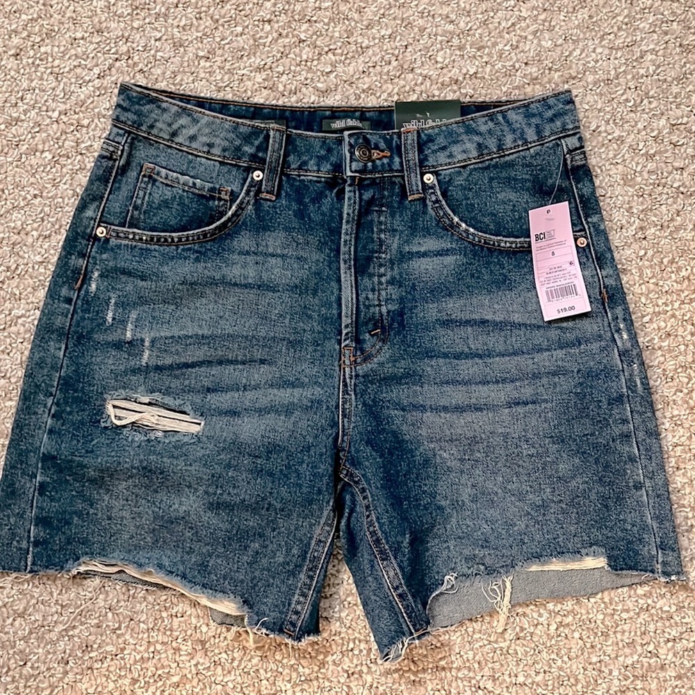 High Rise Denim Shorts